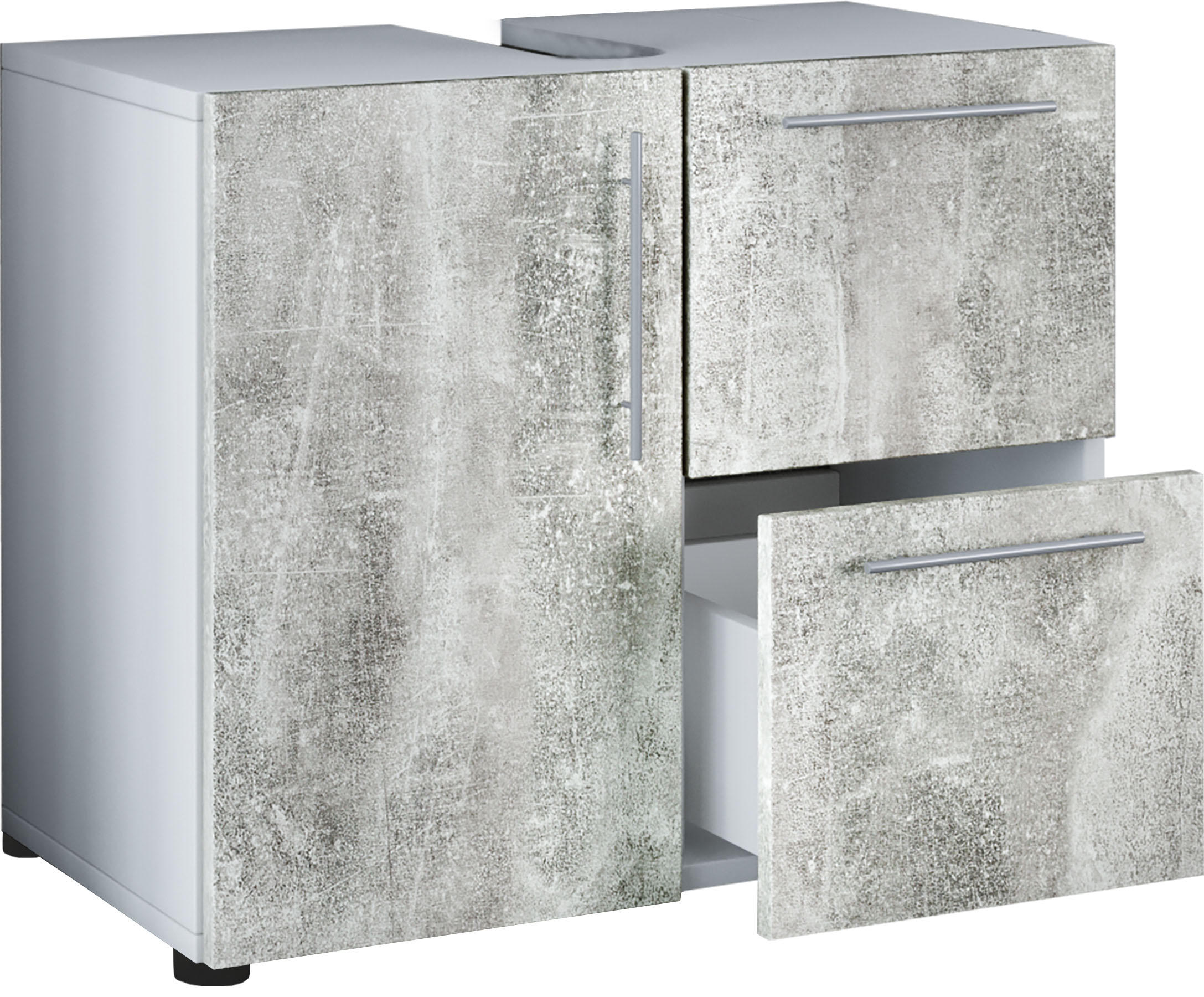 WASCHBECKENUNTERSCHRANK 61/51/30 cm  - Weiss/Silberfarben, Basics, Holzwerkstoff (61/51/30cm) - MID.YOU