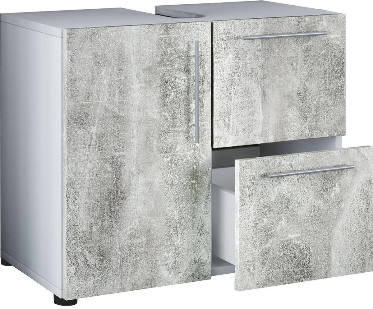 WASCHBECKENUNTERSCHRANK 61/51/30 cm  - Weiss/Silberfarben, Basics, Holzwerkstoff (61/51/30cm) - MID.YOU