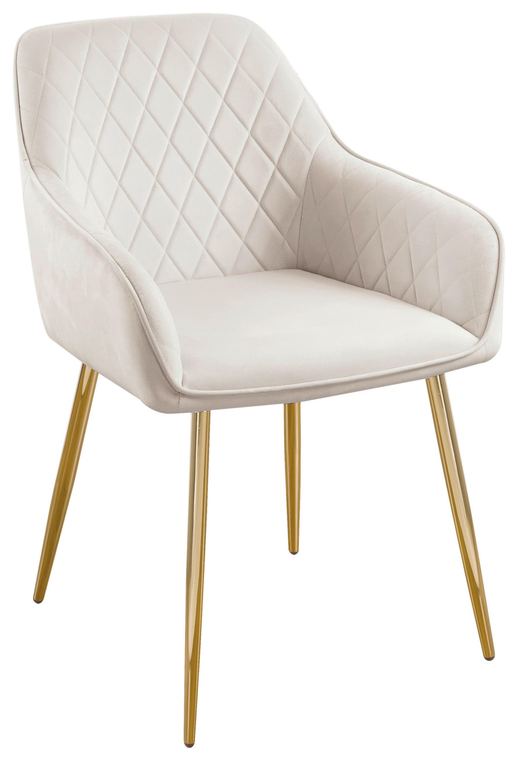 ARMLEHNSTUHL  in Eisen Samt  - Beige/Goldfarben, Design, Textil/Metall (56/82,5/61,5cm) - Novel