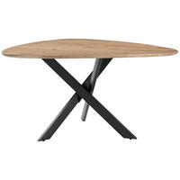 ESSTISCH in Holz, Metall 135/135/76 cm  - Schwarz/Akaziefarben, MODERN, Holz/Metall (135/135/76cm) - Carryhome