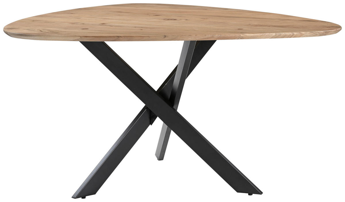 ESSTISCH in Holz, Metall 135/135/76 cm  - Schwarz/Akaziefarben, MODERN, Holz/Metall (135/135/76cm) - Carryhome