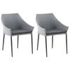 GARTENSTUHL-SET Aluminium Schwarz, Dunkelgrau  - Dunkelgrau/Schwarz, KONVENTIONELL, Textil/Metall (60/81/62cm) - Gardenson