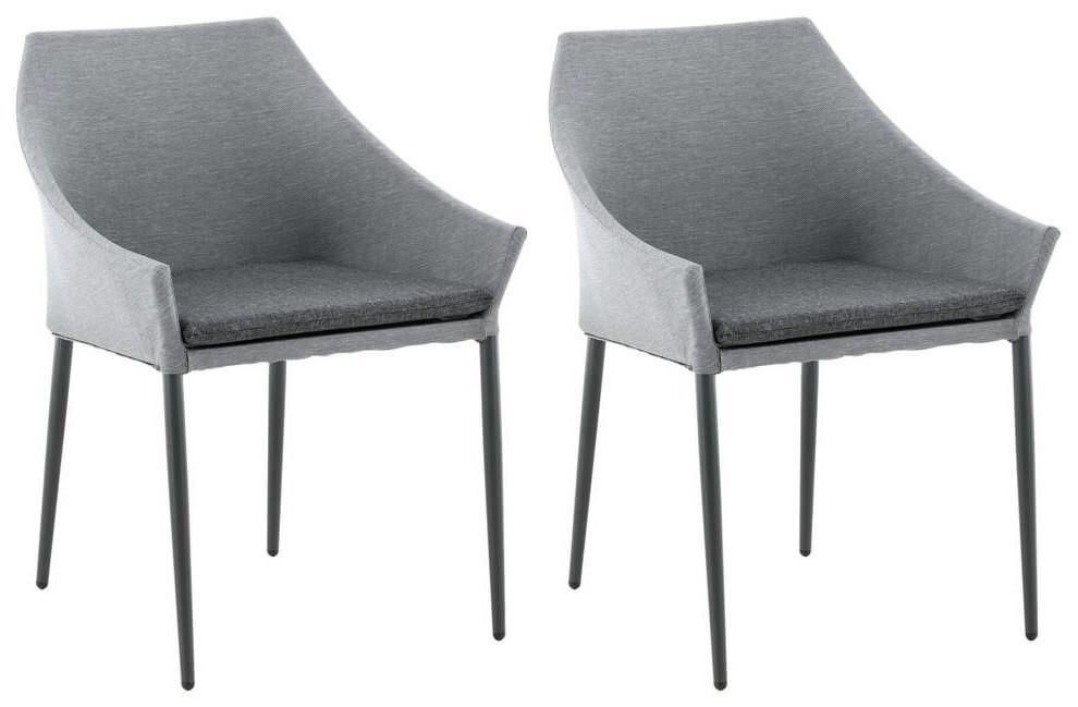 Gardenson Gartenstuhl-Set Schwarz, Dunkelgrau 60x81x62 cm