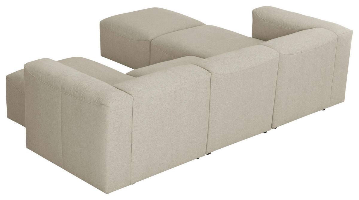 WOHNLANDSCHAFT Creme Flachgewebe  - Creme, Design, Kunststoff/Textil (235/275/160cm) - Max Winzer