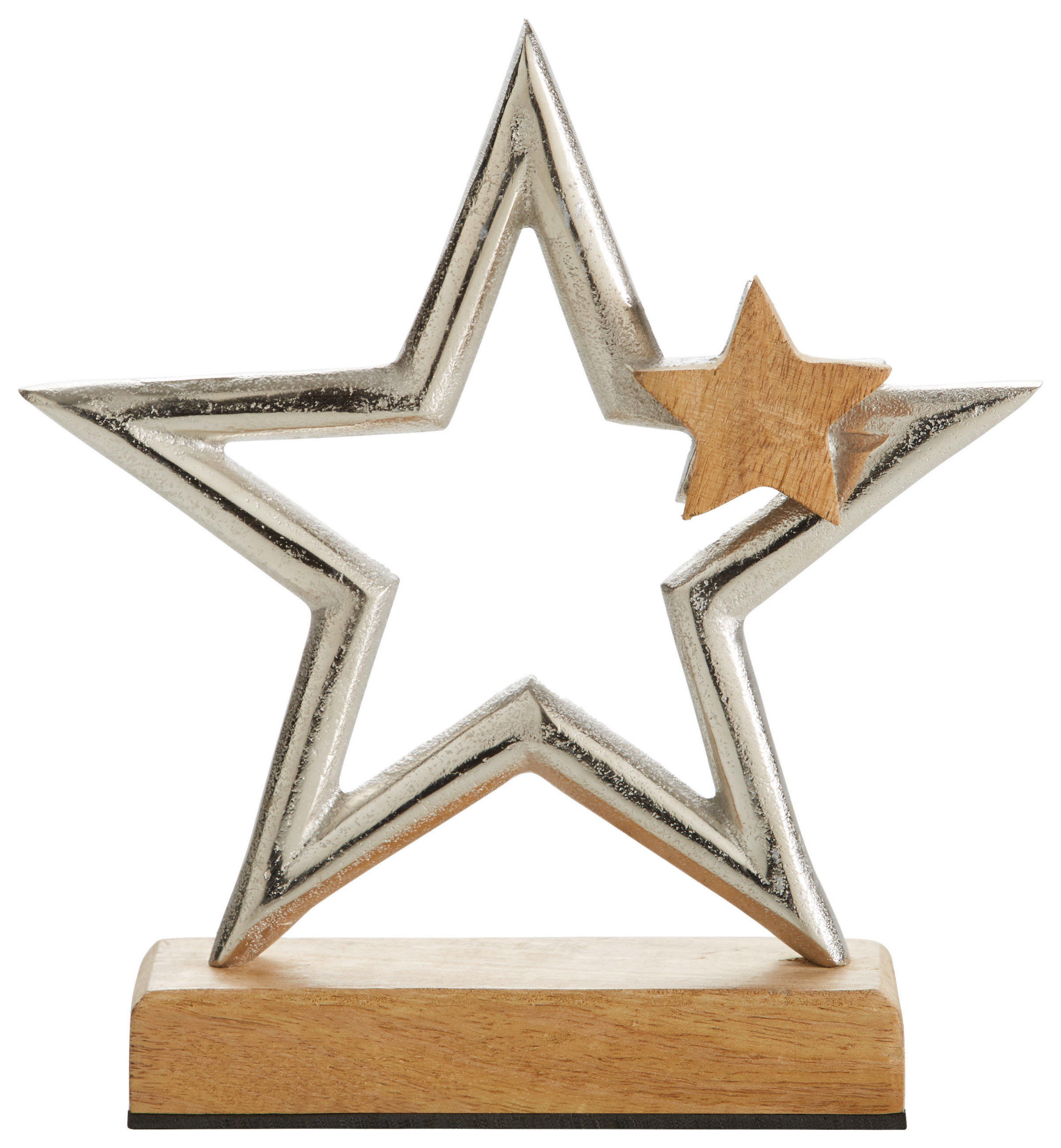 DEKOSTERN - Silberfarben/Braun, LIFESTYLE, Holz/Metall (19/19/5cm) - X-Mas
