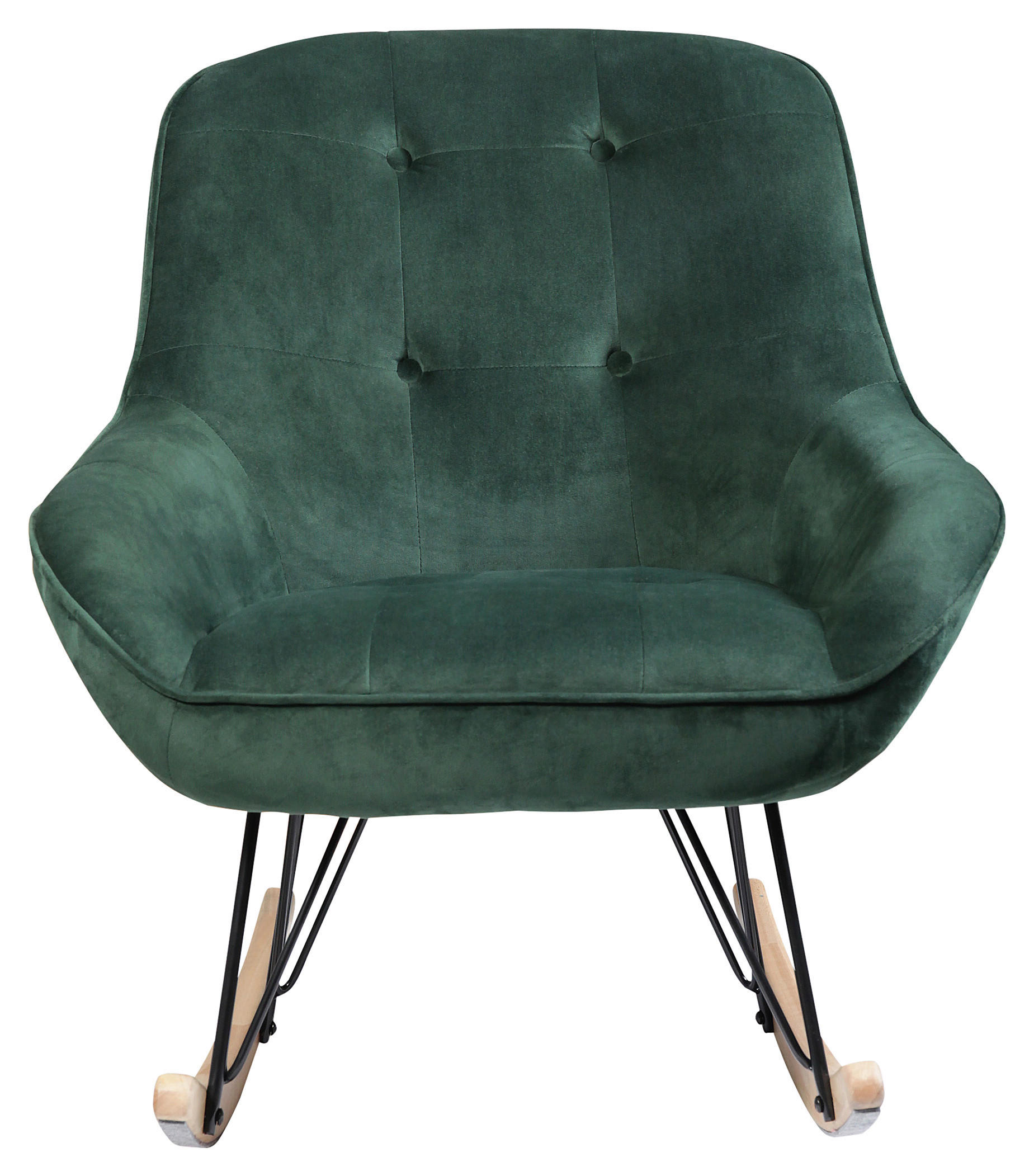 STOLICA ZA LJULJANJE 83/94/73 cm , zelena, prirodna boja, crna  - zelena/prirodna boja, Moderno, drvo/metal (83/94/73cm)