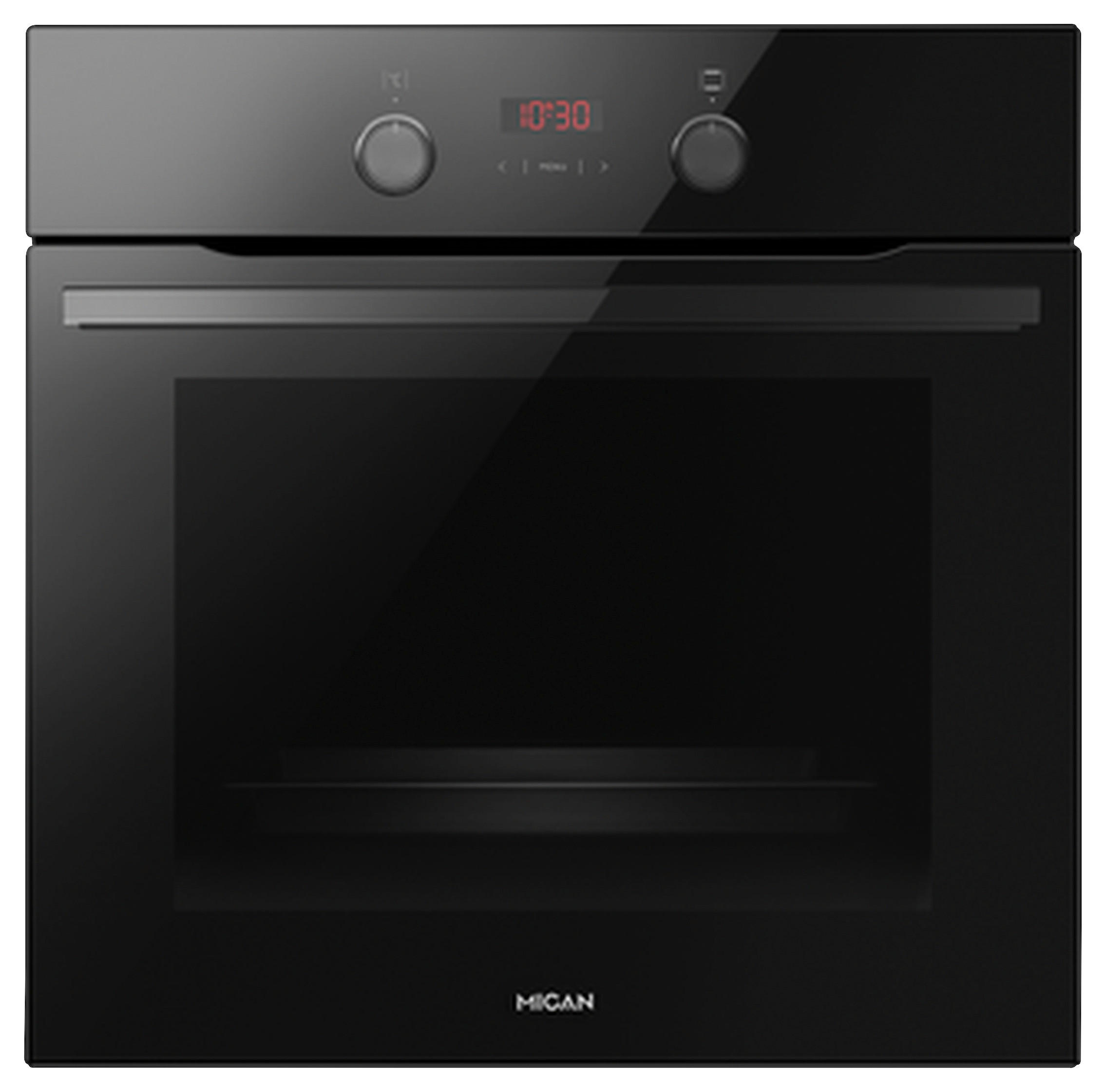 EINBAUBACKOFEN 90530  - Schwarz, Basics, Glas (59,5/59,5/57,5cm) - Mican