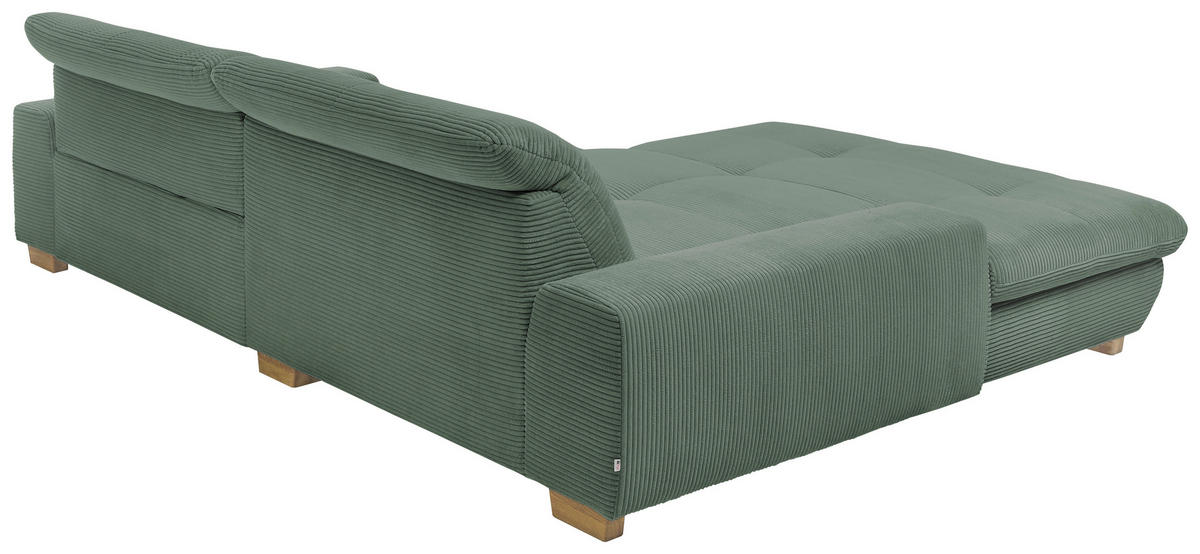 ECKSOFA Olivgrün Cord  - Eichefarben/Olivgrün, Design, Holz/Textil (198/276cm) - SetOne by Musterring