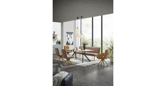 STUHL - Rostfarben/Cognac, Design, Textil/Metall (50/93/69cm) - Dieter Knoll