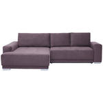 ECKSOFA inkl. Funktionen  in Flachgewebe Rotbraun  195/293 cm  - Rotbraun/Silberfarben, Design, Holz/Textil (195/293cm) - Cantus