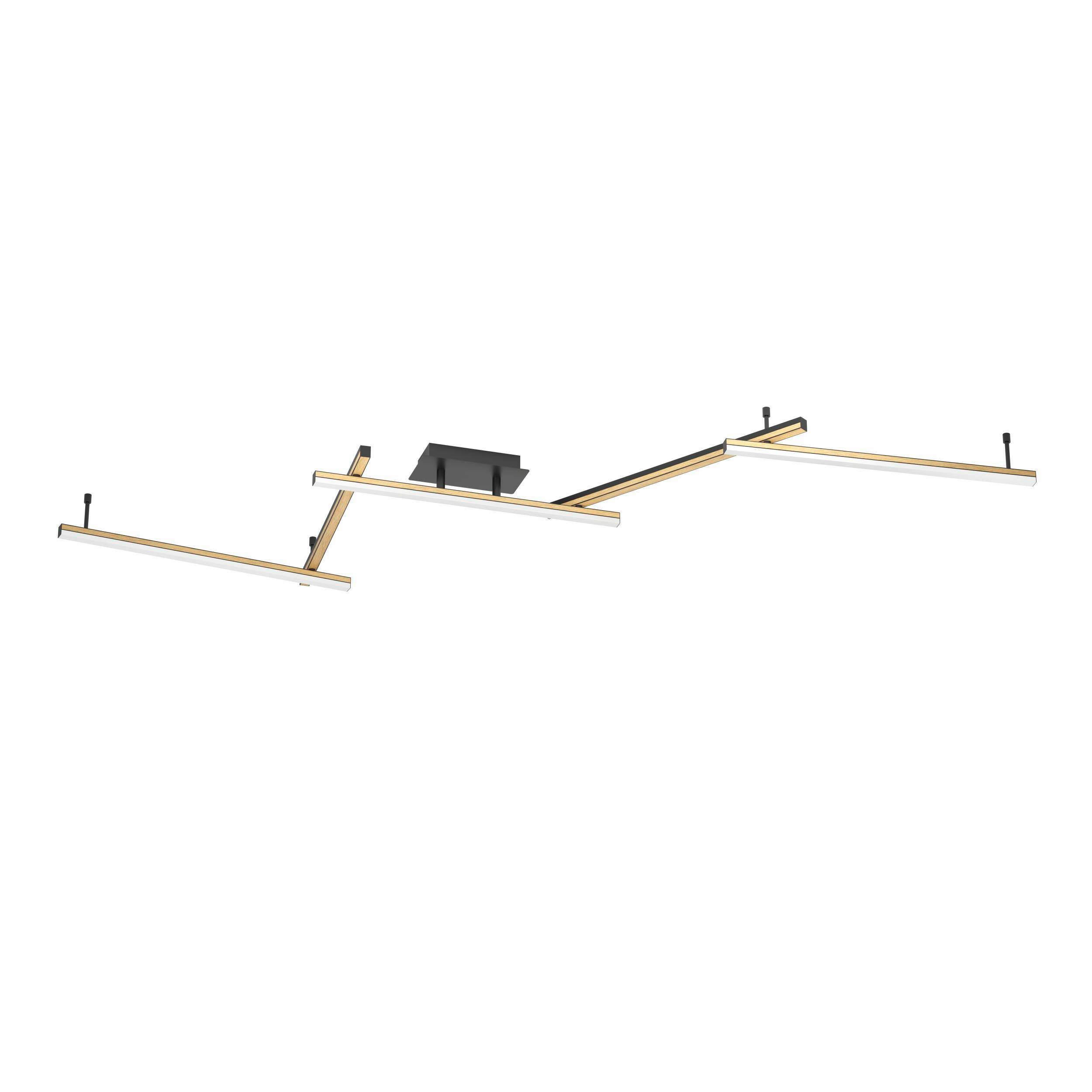 LED-DECKENLEUCHTE 220/12/11 cm   - Ahornfarben/Schwarz, Basics, Kunststoff/Metall (220/12/11cm)