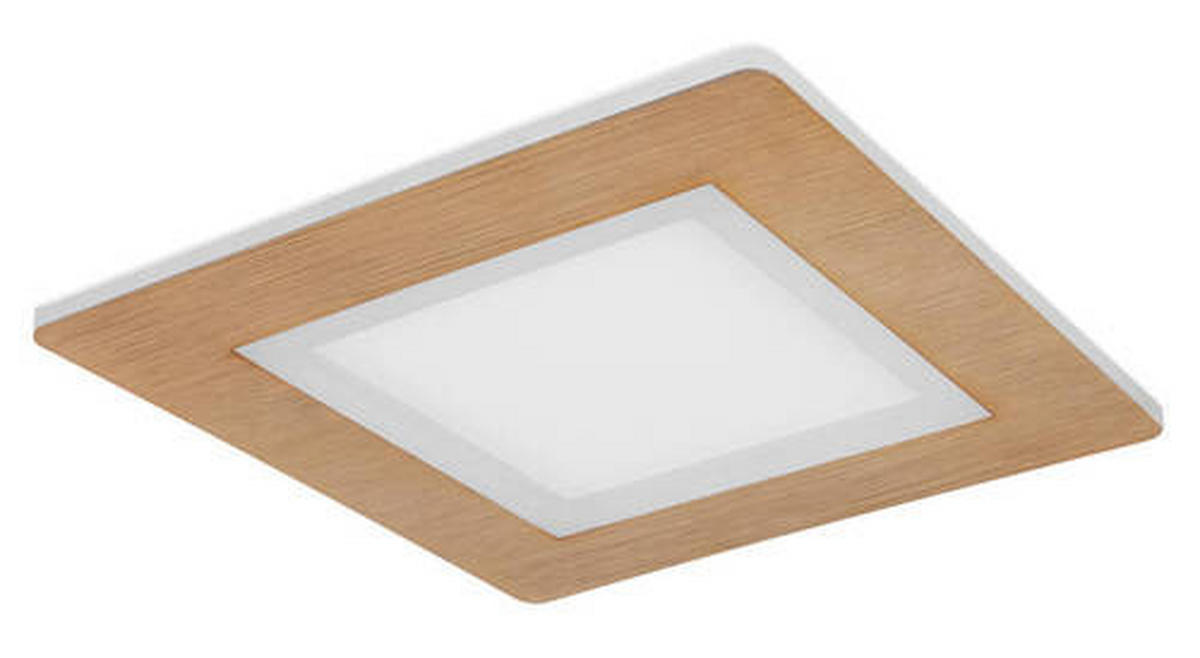 PLAFONIERĂ CU LED - alb/opal, Natur, plastic/metal (30/30/5cm) - Globo