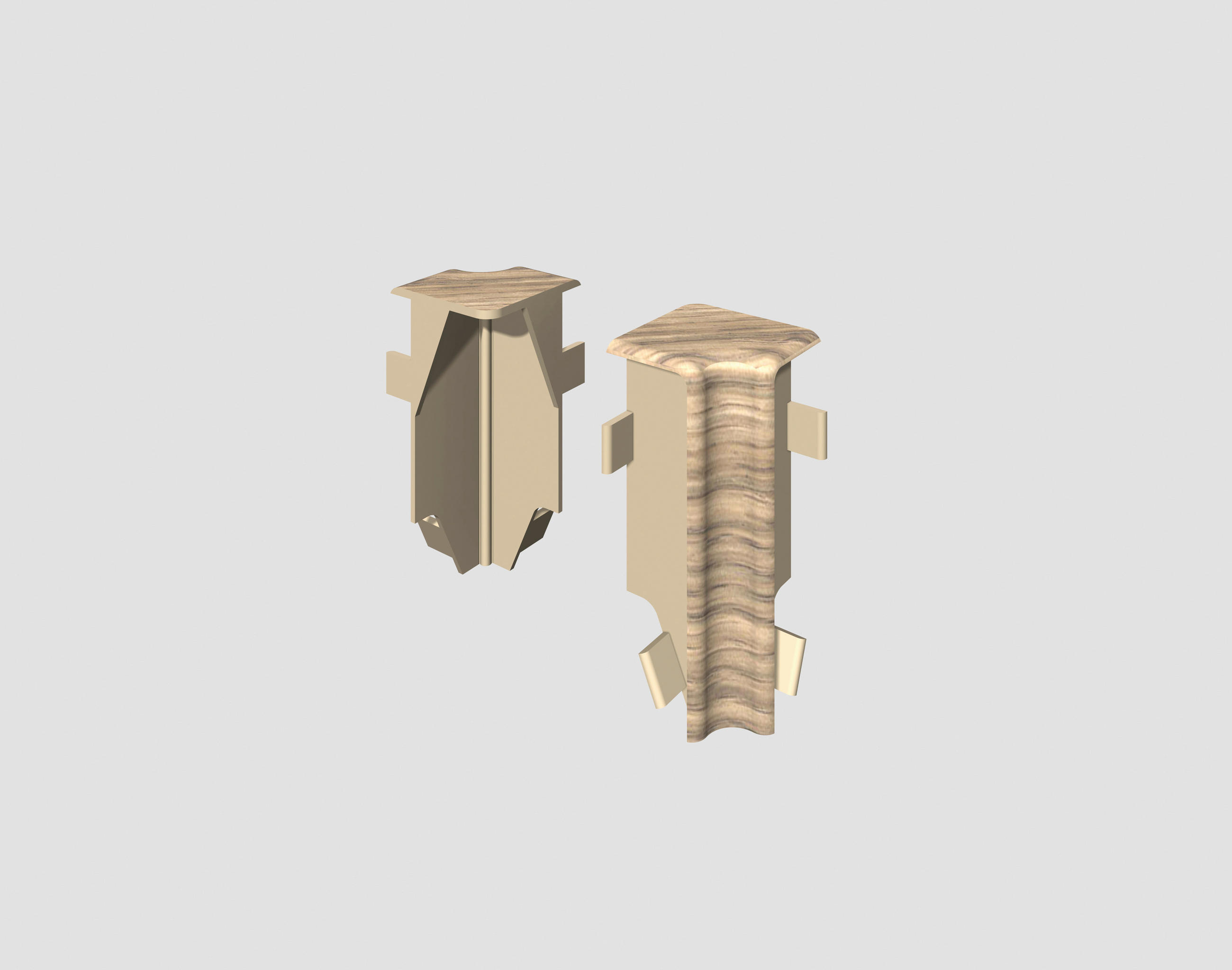INNENECKE Grau, Eichefarben  - Eichefarben/Grau, Basics, Kunststoff (1.6/0.7/5.9cm) - Egger Holzwerkstoffe