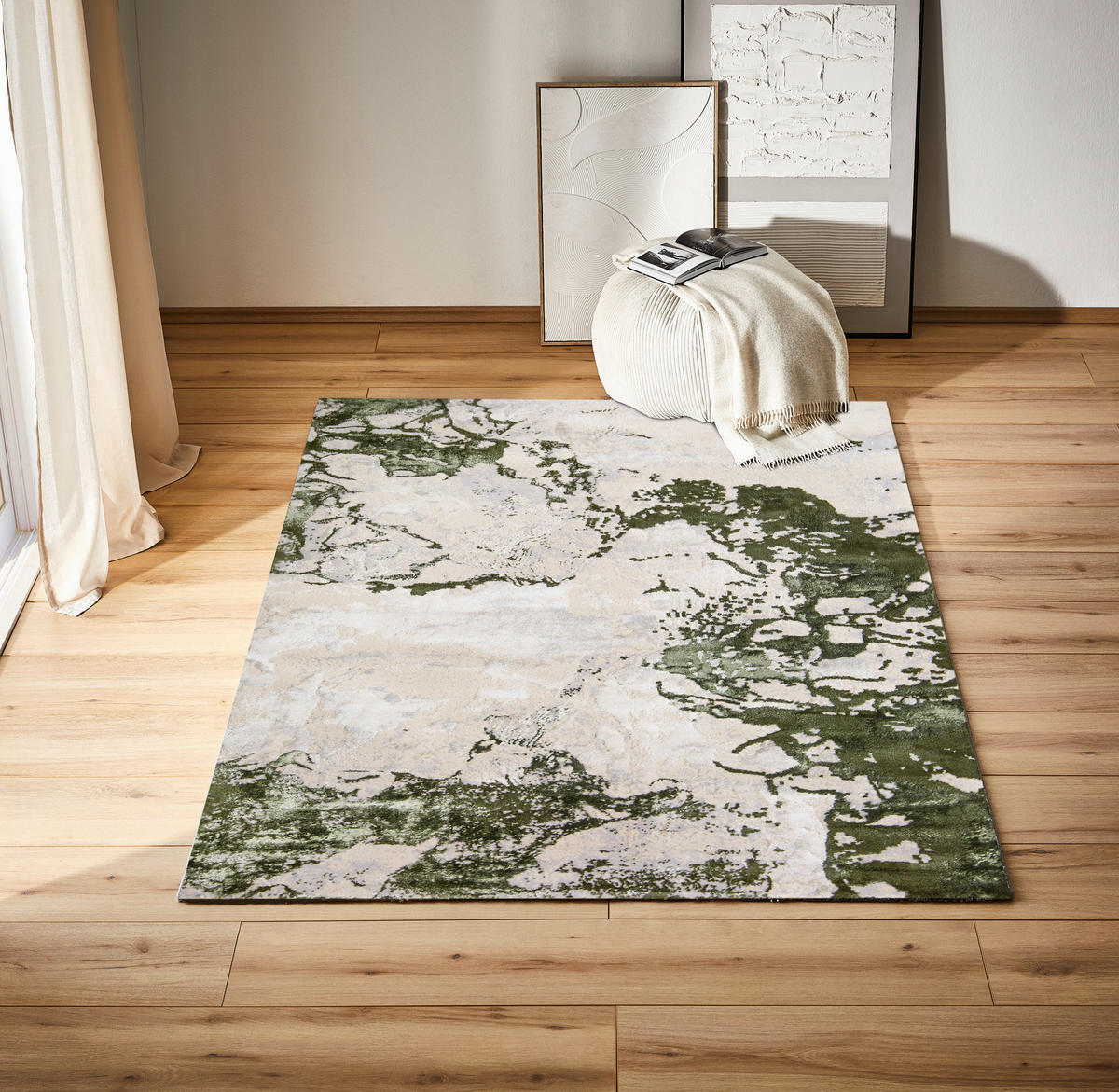 SZŐTT SZŐNYEG   - zsályazöld, Design, textil (80/150cm) - Novel