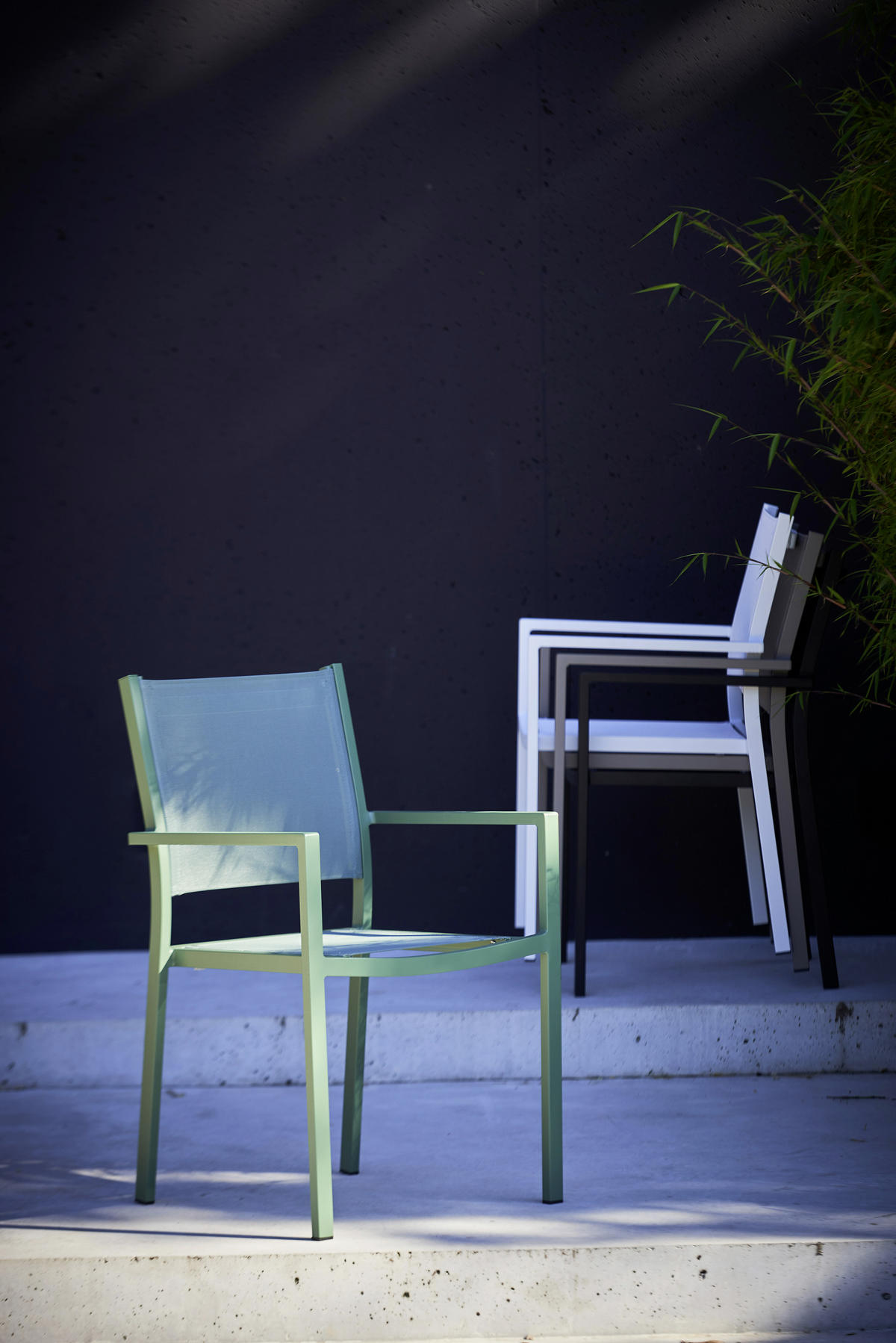 STAPELSESSEL Aluminium Grün  - Grün, MODERN, Textil/Metall (54/88/53cm) - FIAM