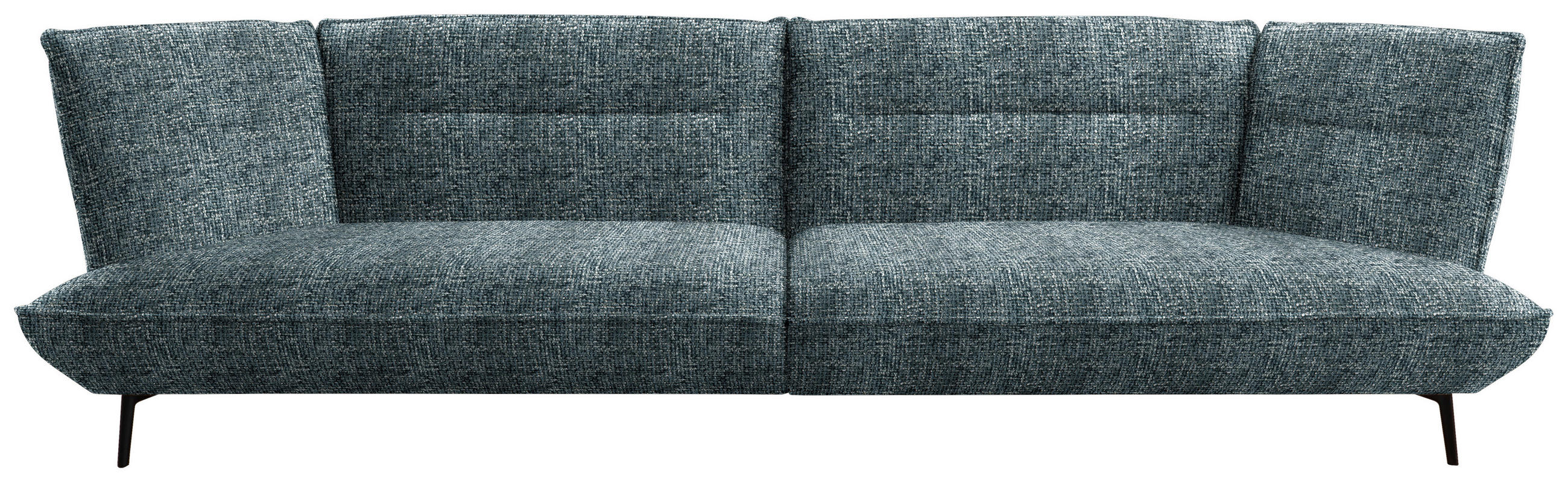 MEGASOFA in Flachgewebe Blaugrau  - Blaugrau/Schwarz, Design, Holzwerkstoff/Textil (339/92/99cm) - Moderano