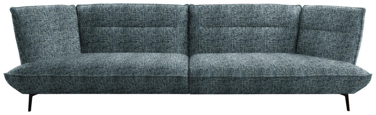 MEGASOFA in Flachgewebe Blaugrau  - Blaugrau/Schwarz, Design, Holzwerkstoff/Textil (339/92/99cm) - Moderano