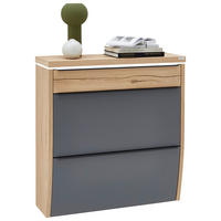 SCHUHKIPPER - Eichefarben/Anthrazit, Design, Holzwerkstoff/Metall (92/96/31cm) - Dieter Knoll