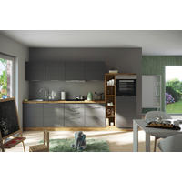 KÜCHENLEERBLOCK 330 cm   Grau, Eiche Wotan  - Eiche Wotan/Grau, Design, Holzwerkstoff/Metall (330cm) - Held