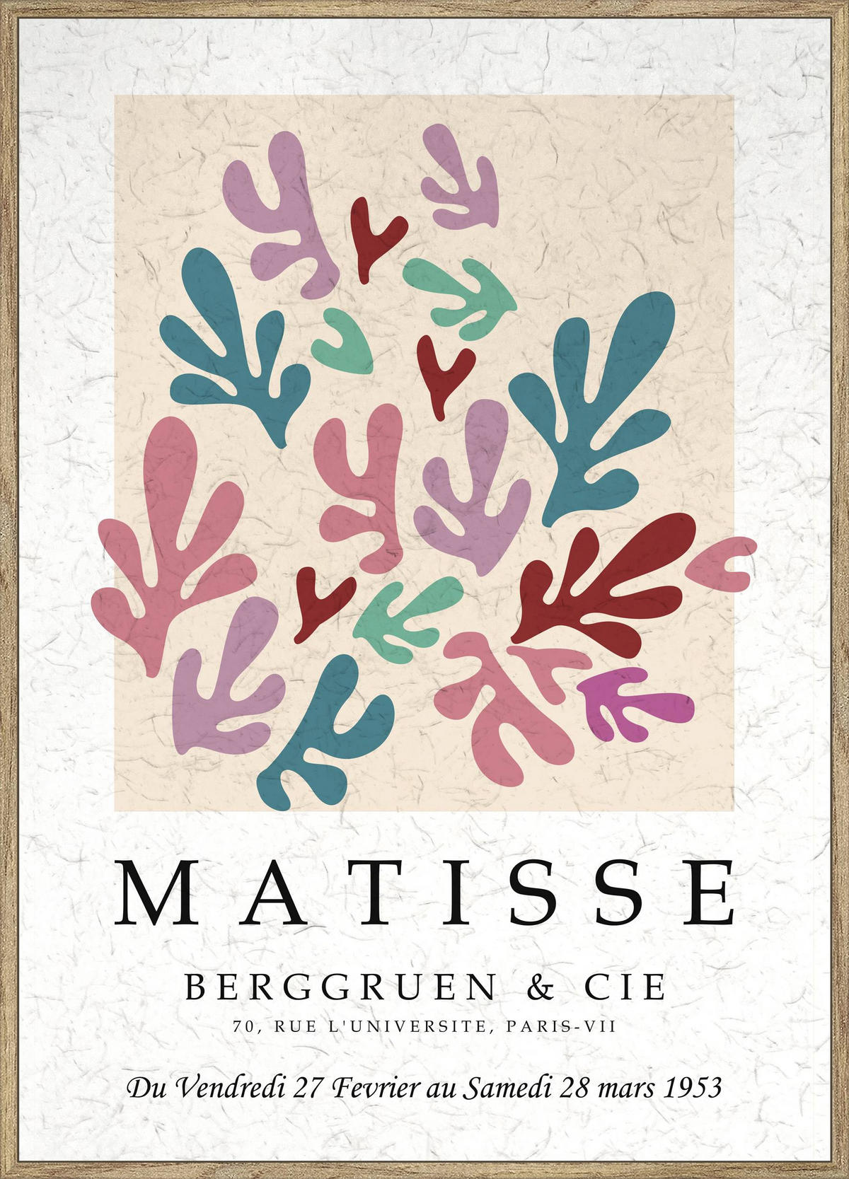 KUNSTDRUCK Landschaft & Natur, Abstraktes, Text, Blumen 50/70 cm  - Eichefarben/Multicolor, Trend, Holzwerkstoff (50/70cm) - Monee