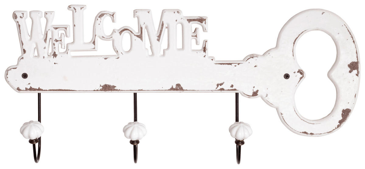 HAKENLEISTE  in Weiß  - Weiß, MODERN, Holzwerkstoff (50/22/7cm)