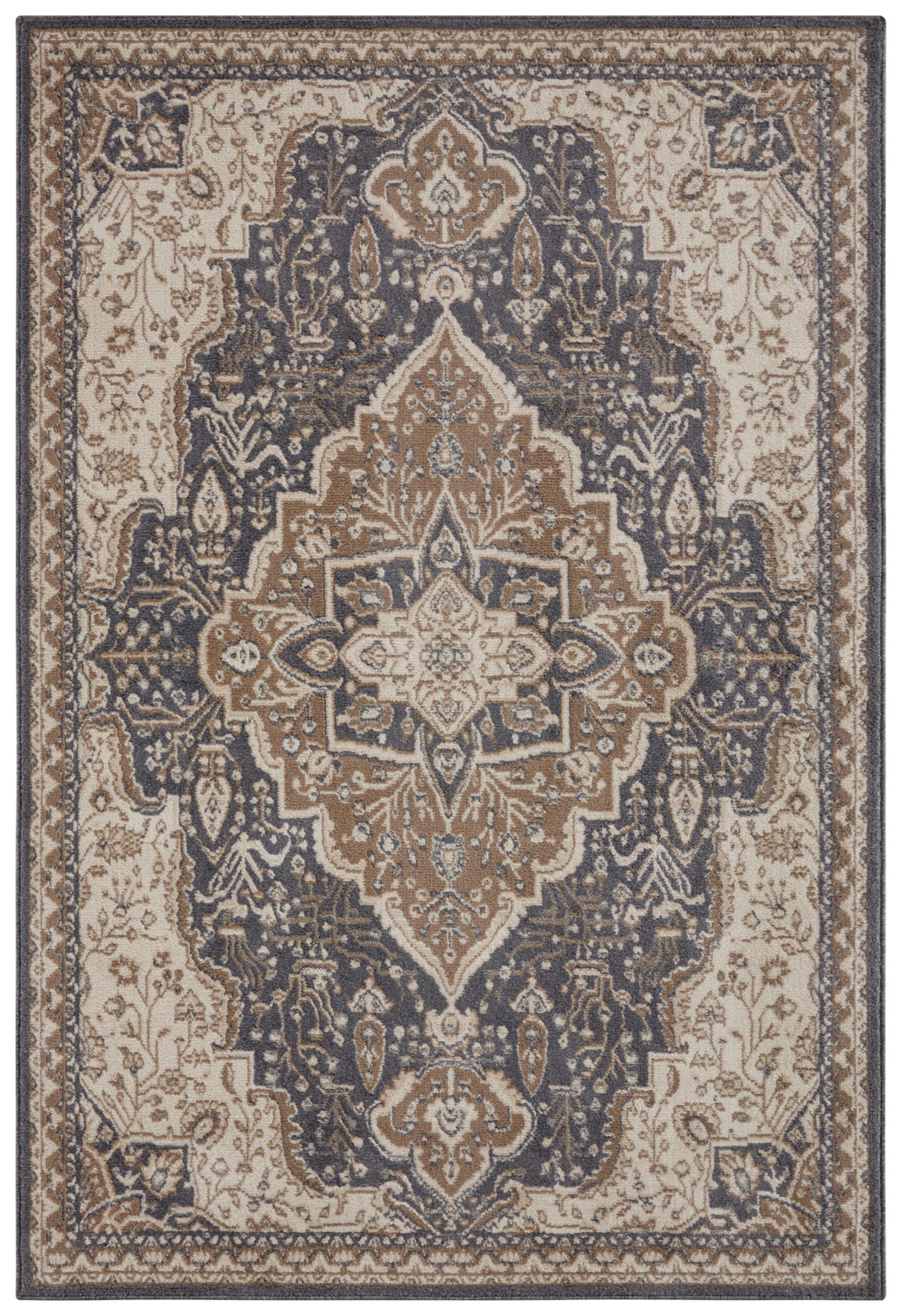 FLACHWEBETEPPICH 80/120 cm Terrain Anthrazit, Braun  - Anthrazit/Braun, Design, Kunststoff/Textil (80/120cm)