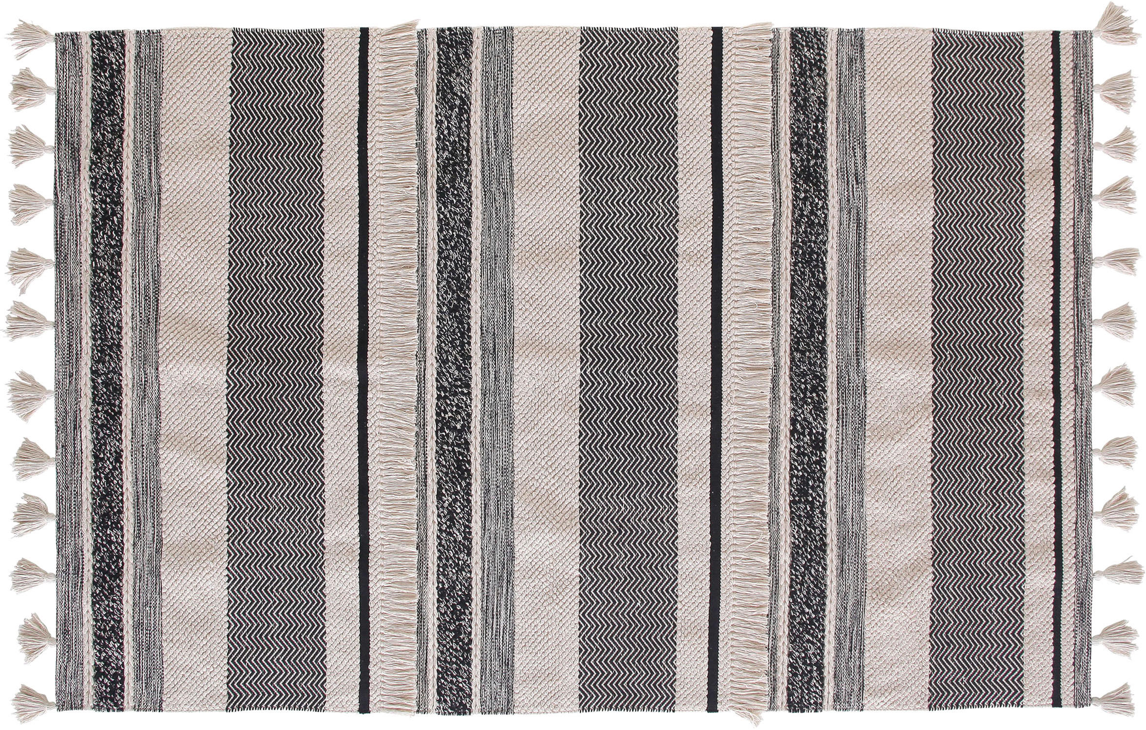 TEPPICH 230/160 cm Grau, Schwarz, Hellgrau, Beige rechteckig  - Beige/Hellgrau, Trend, Textil (230/160cm)