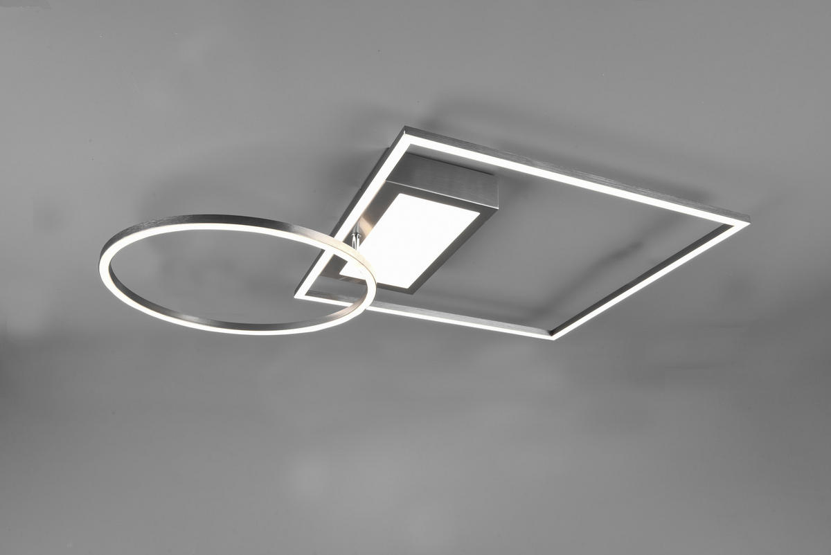 PLAFONIERĂ CU LED - culoare nichel, Design, metal (64,5/9,0/86,5cm)