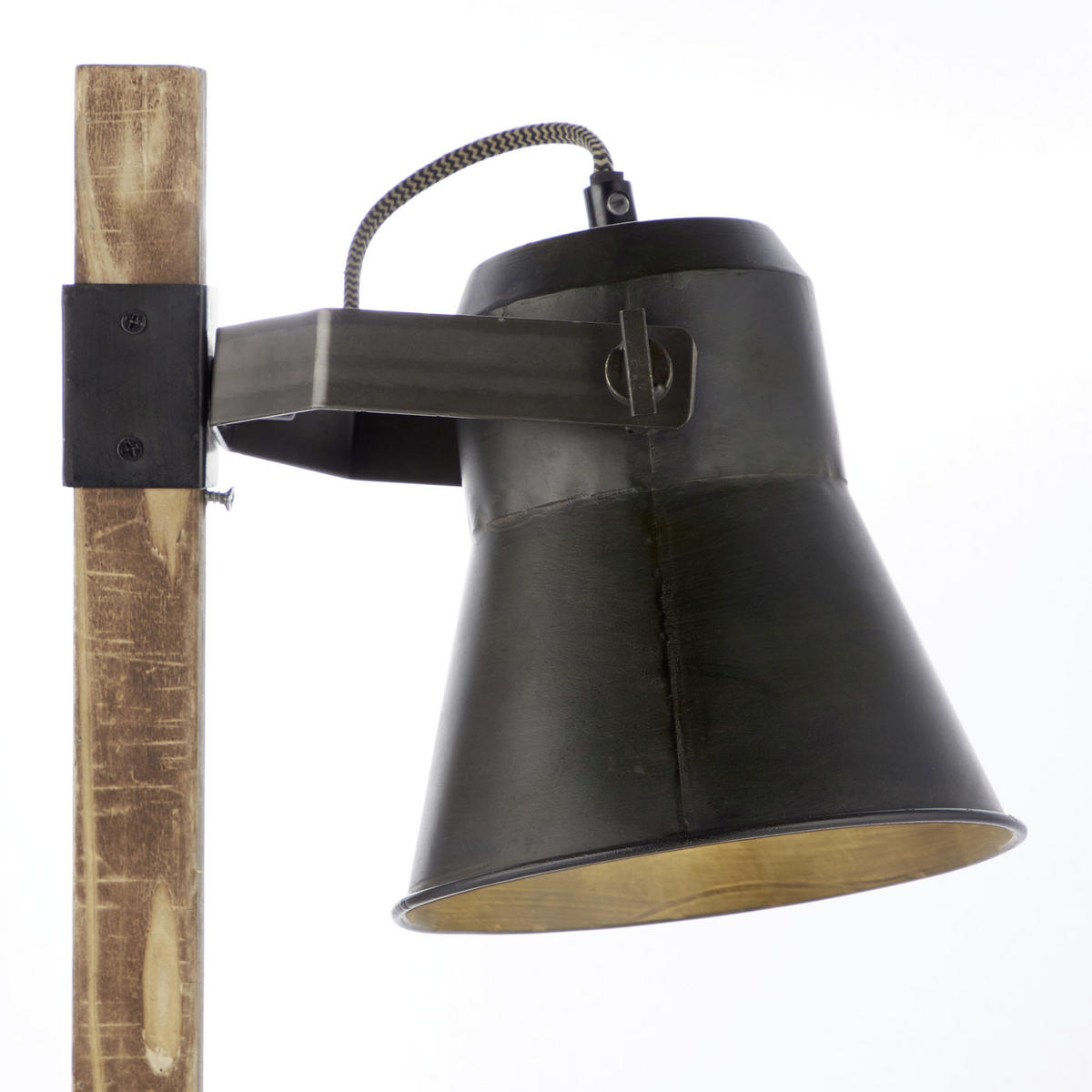 TISCHLEUCHTE 16/55 cm   - Schwarz, Natur, Holz/Metall (16/55cm) - Brilliant