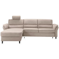 ECKSOFA Lederlook Beige  - Beige/Schwarz, Modern, Holz/Textil (176/279cm) - Livetastic