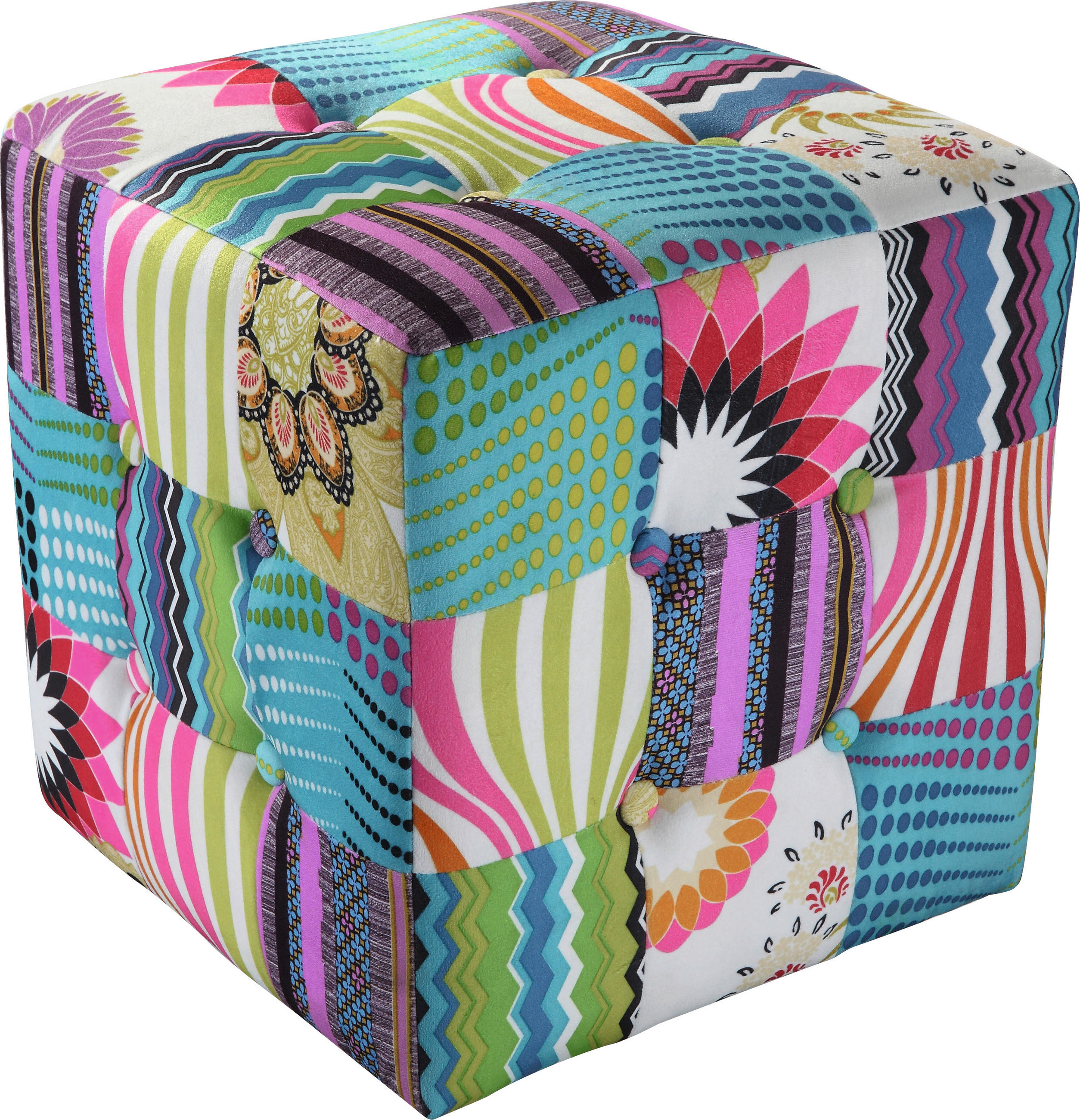 TABURE drvo, tekstil  višebojno        - višebojno, Design, drvo/tekstil (40/40/40cm) - Hom`in