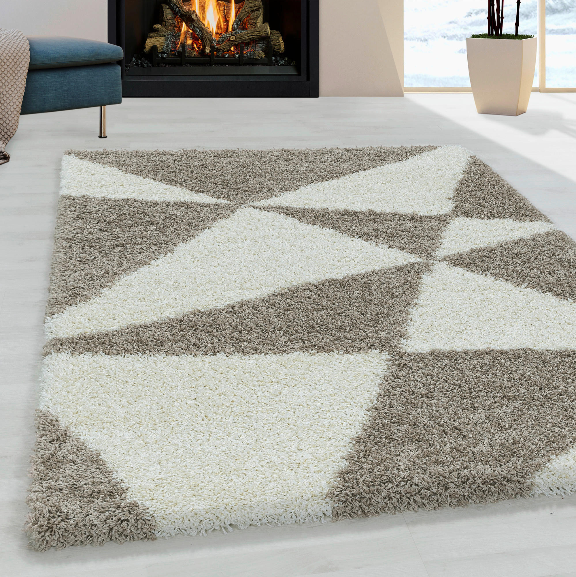 HOCHFLORTEPPICH 60/110 cm gewebt Beige - Beige, Design, Textil (60/110cm) - Novel
