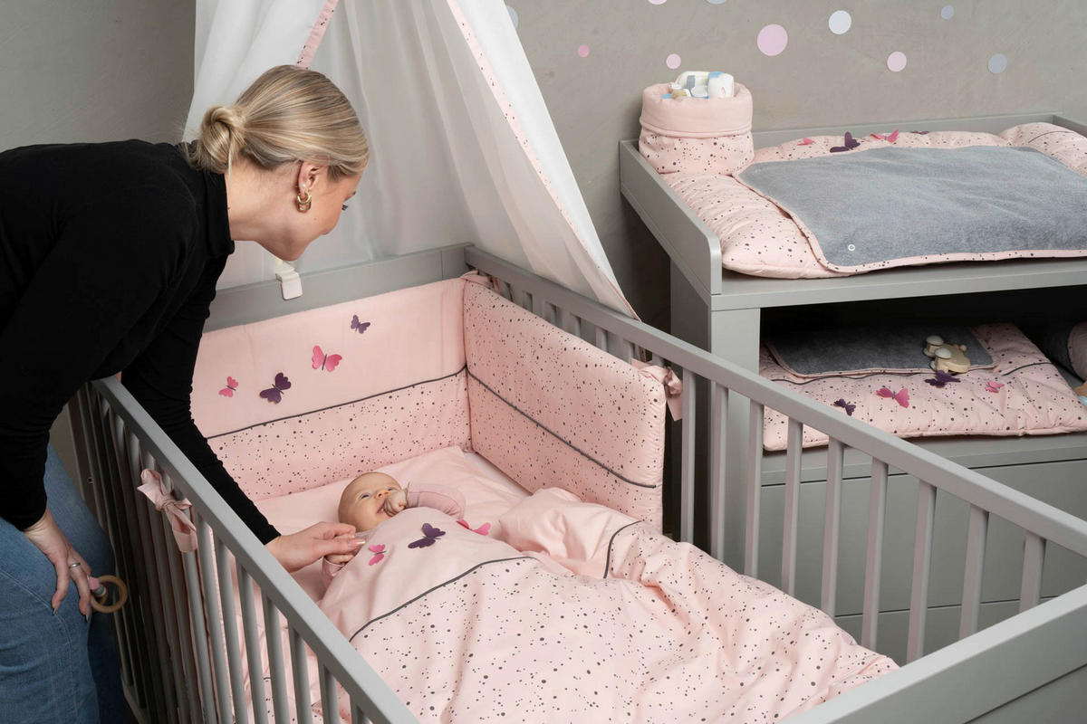 KAPUZENBADETUCH 100/100 cm    - Rosa/Grau, Basics, Textil (100/100cm) - Bebe's Collection