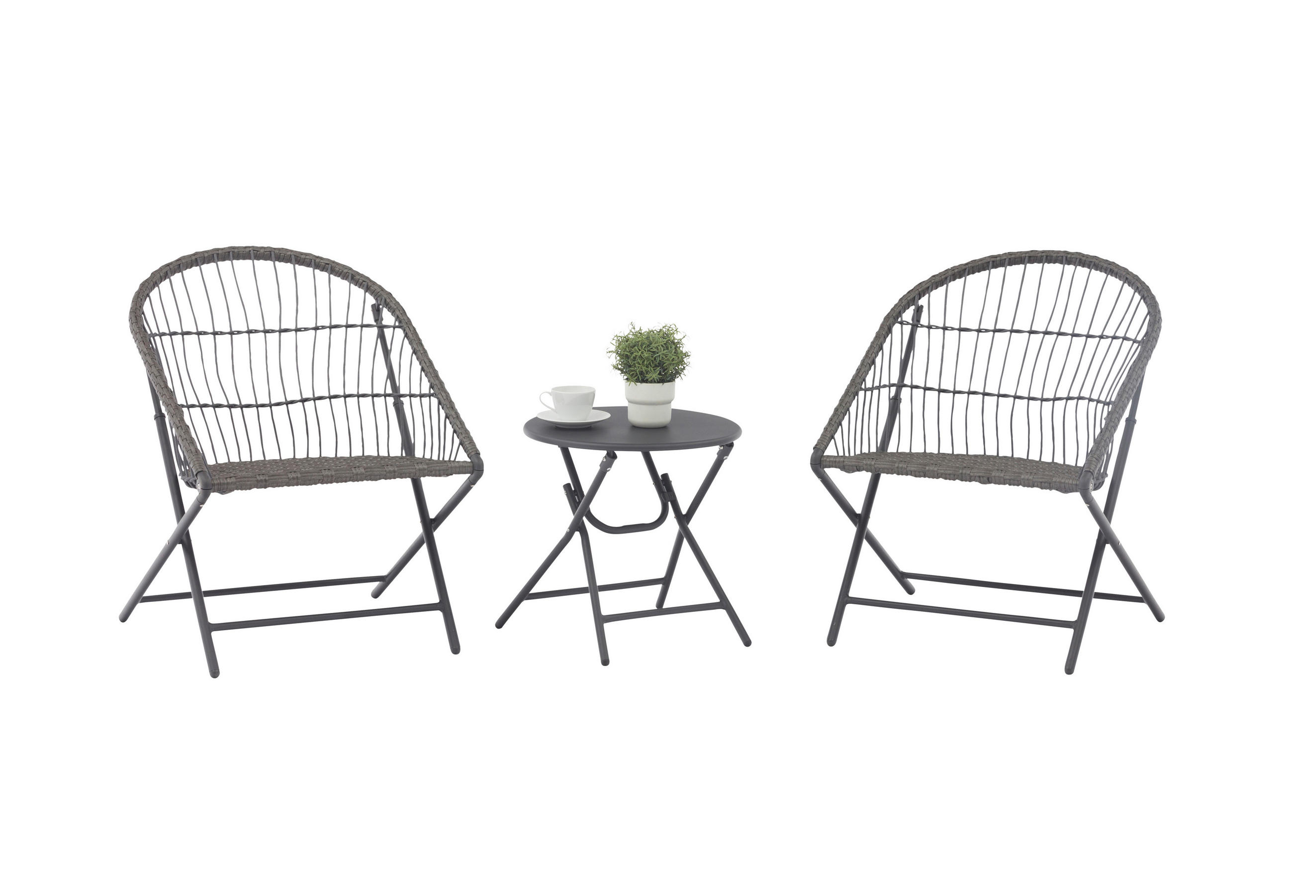 BALKONSET  - Anthrazit, KONVENTIONELL, Kunststoff/Metall