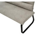 SITZBANK 180/94,5/70 cm Webstoff Taupe  - Taupe/Schwarz, Design, Textil/Metall (180/94,5/70cm) - Novel
