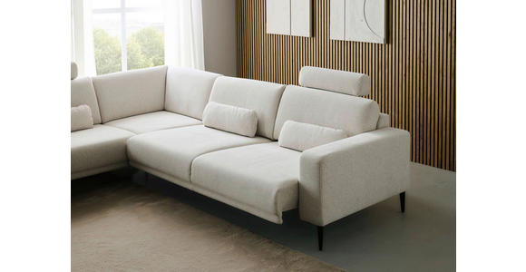 ECKSOFA Dieter Knoll Beige Chenille  - Beige/Schwarz, Design, Textil/Metall (254/303cm) - Dieter Knoll