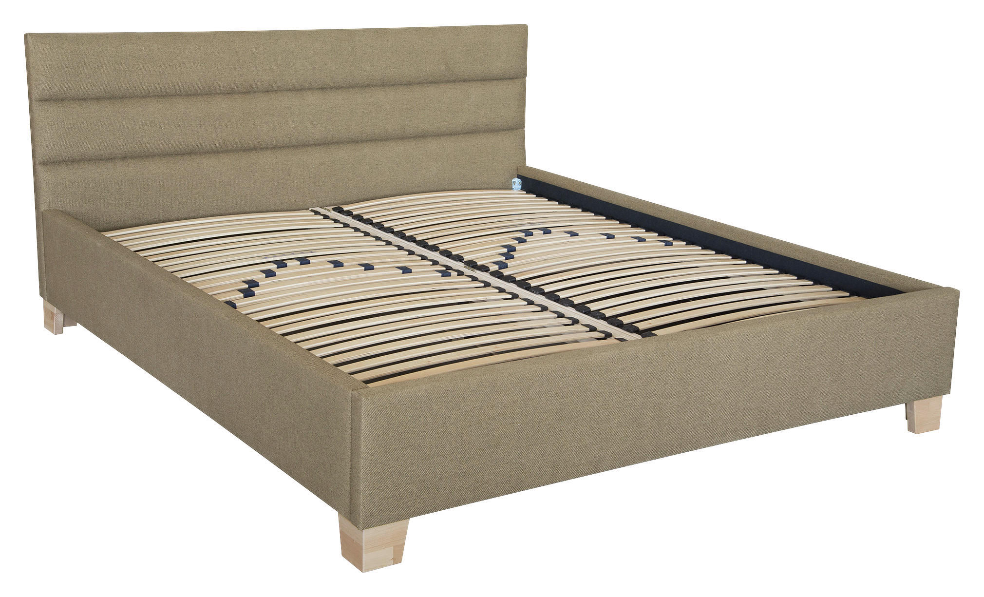 ČALÚNENÁ POSTEĽ, 160/200 cm, zlatohnedá - zlatohnedá/farba brezy, Basics, drevo/textil (160/200cm) - Cantus