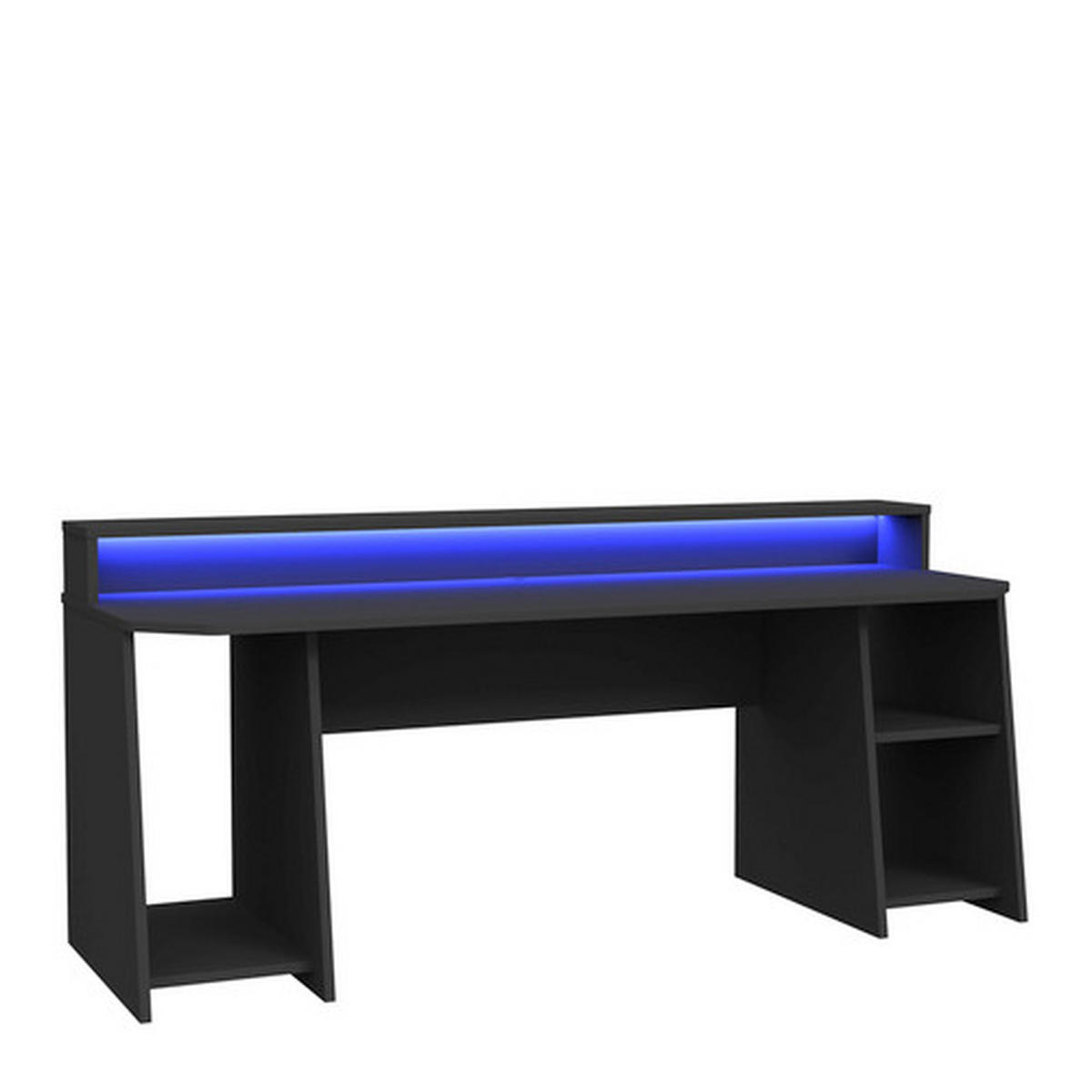 GAMING MIZA kovina, umetna masa, leseni material črna  - črna, Moderno, kovina/umetna masa (200/72/91cm) - MID.YOU