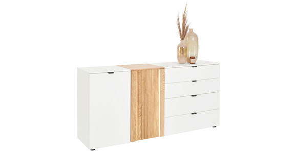 SIDEBOARD Weiß, Eichefarben 172,5/79,5/42 cm - Eichefarben/Anthrazit, Design, Holz/Holzwerkstoff (172,5/79,5/42cm) - Novel