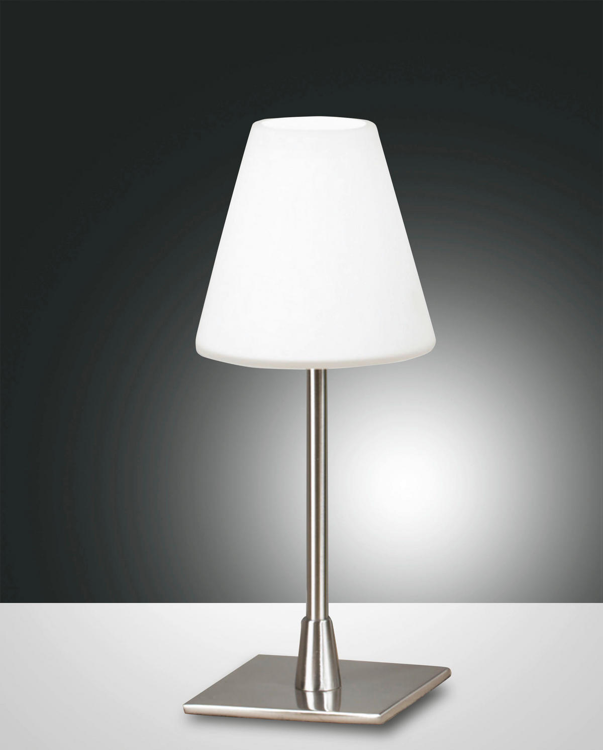 LED-TISCHLEUCHTE Lucy 10/25 cm   - Weiß/Nickelfarben, Basics, Glas/Metall (10/25cm) - Fabas Luce