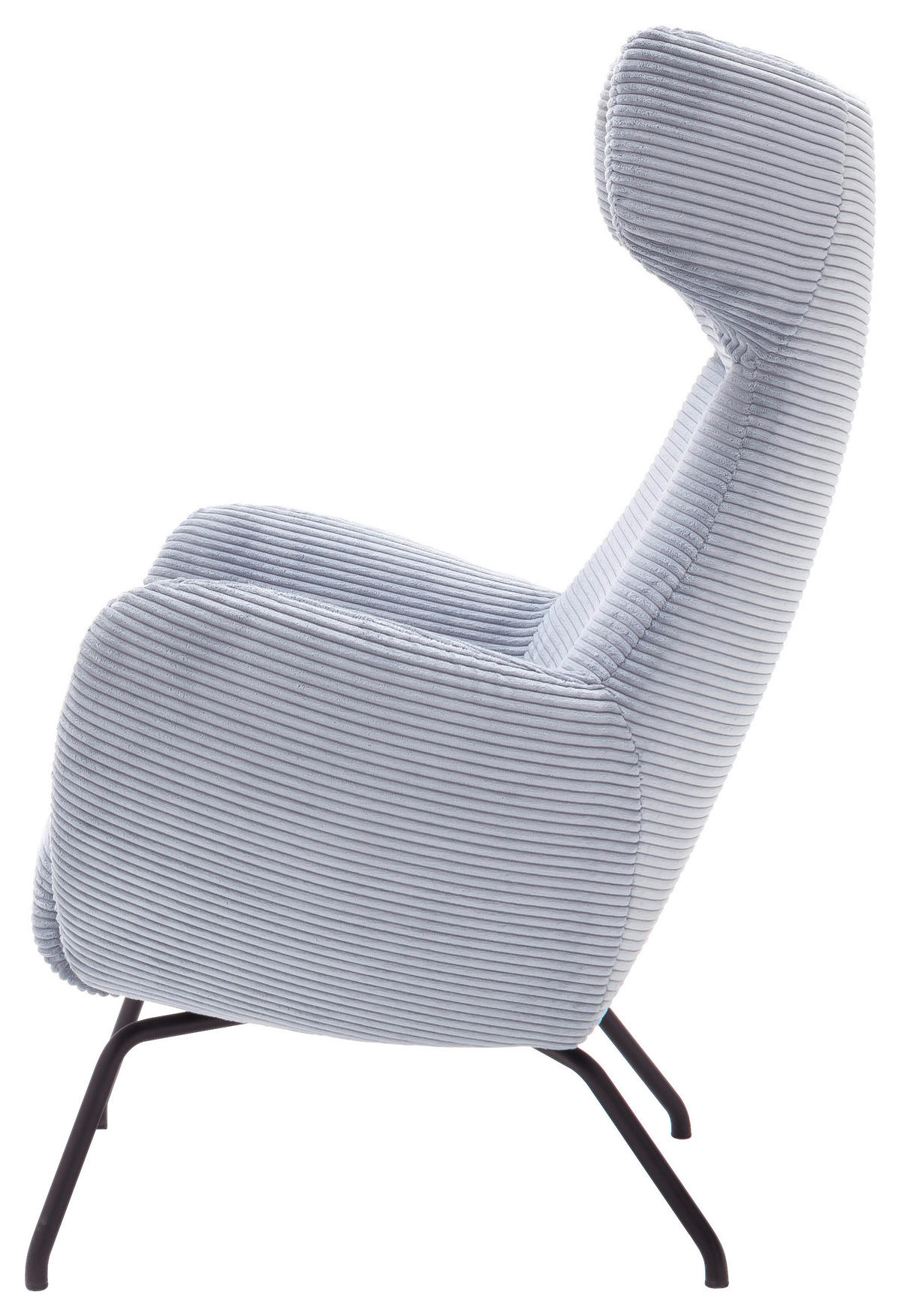 OHRENSESSEL in Cord Hellblau  - Schwarz/Hellblau, Design, Textil/Metall (79/117/82cm) - Lomoco