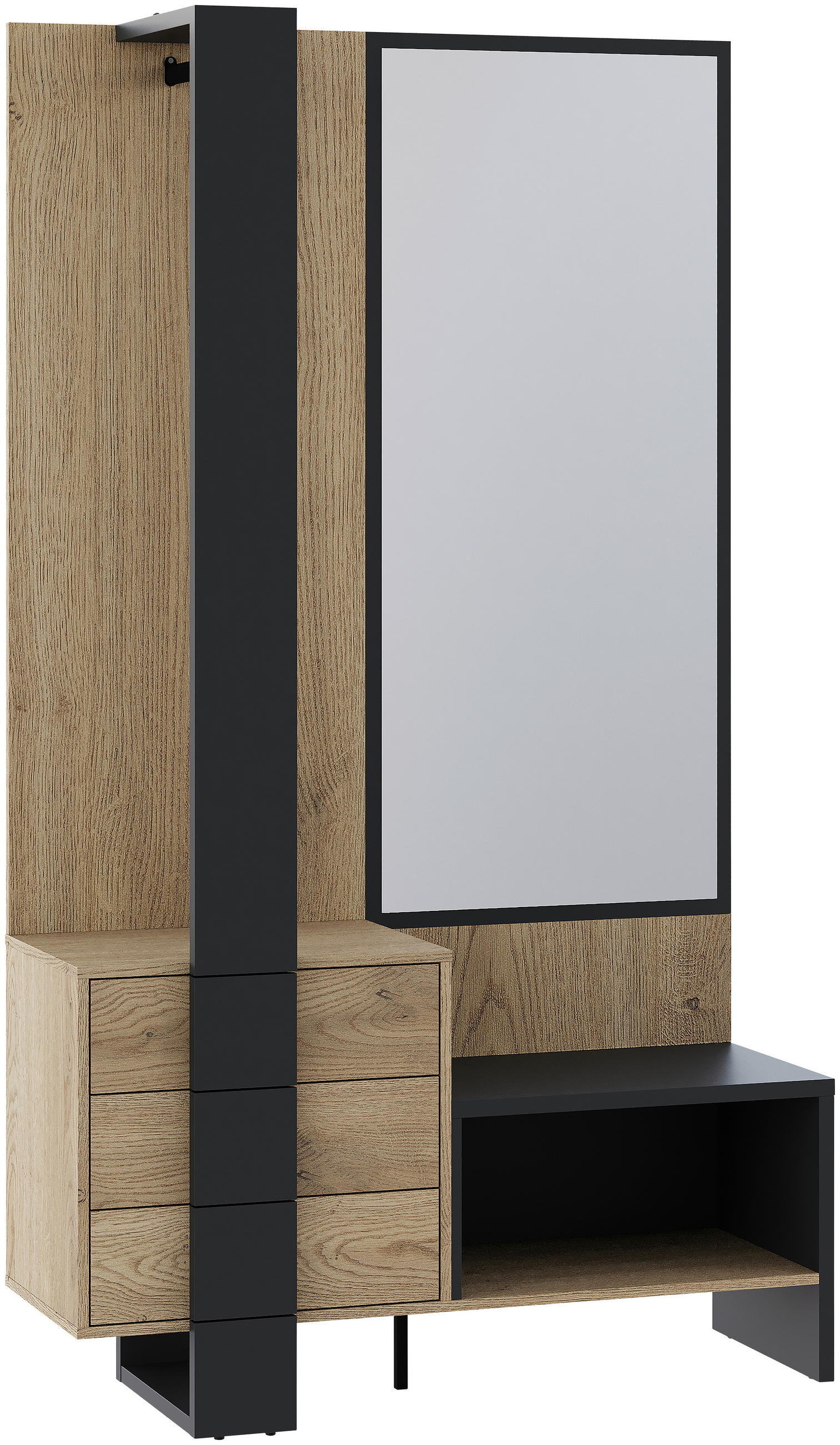 GARDEROBE  in 115/200/41,6 cm  - Eichefarben/Anthrazit, KONVENTIONELL, Holzwerkstoff (115/200/41,6cm) - Carryhome