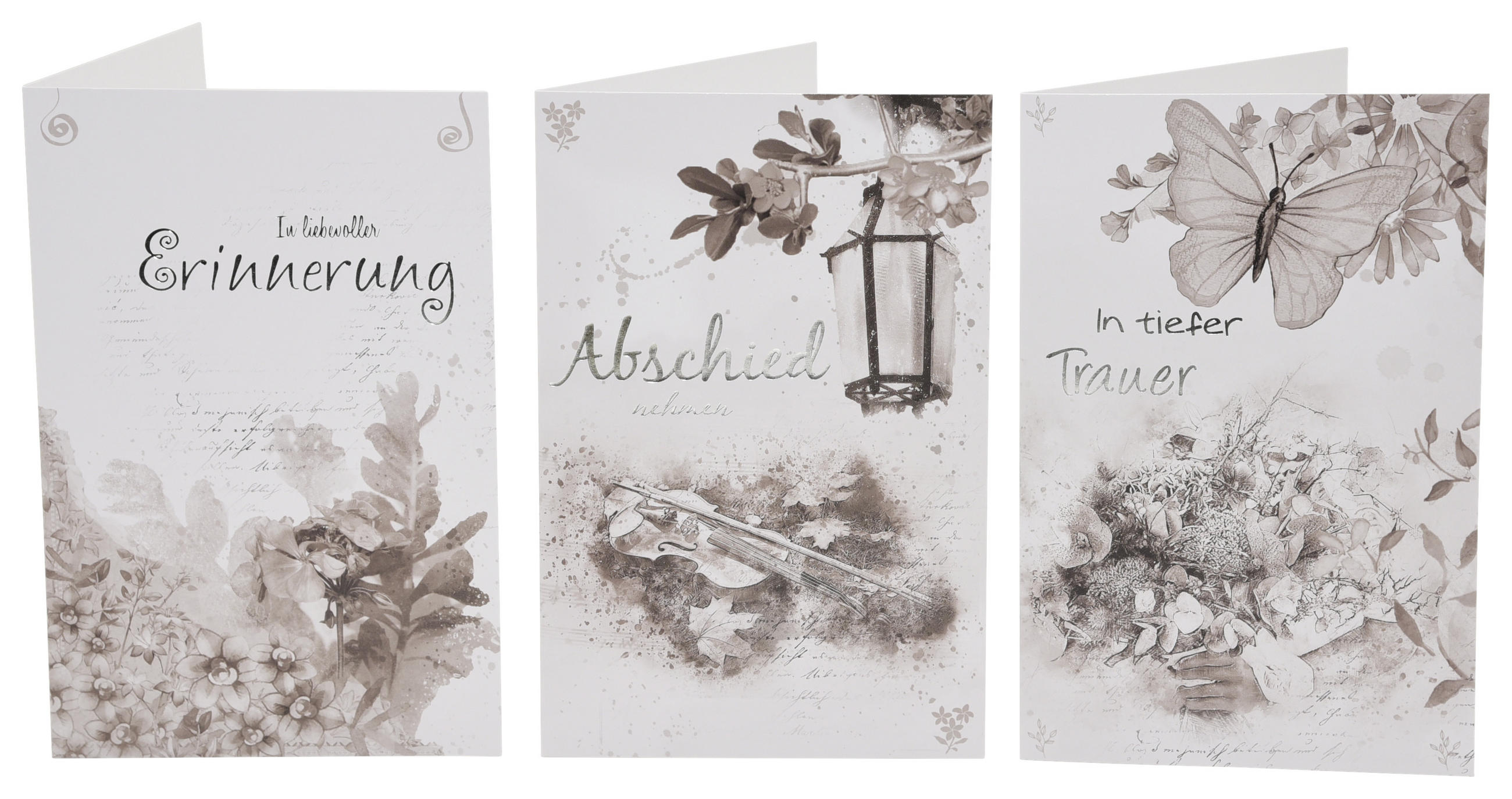 Trauerkarte Versch. Motive 11,5x17,5 Cm Mit Kuvert