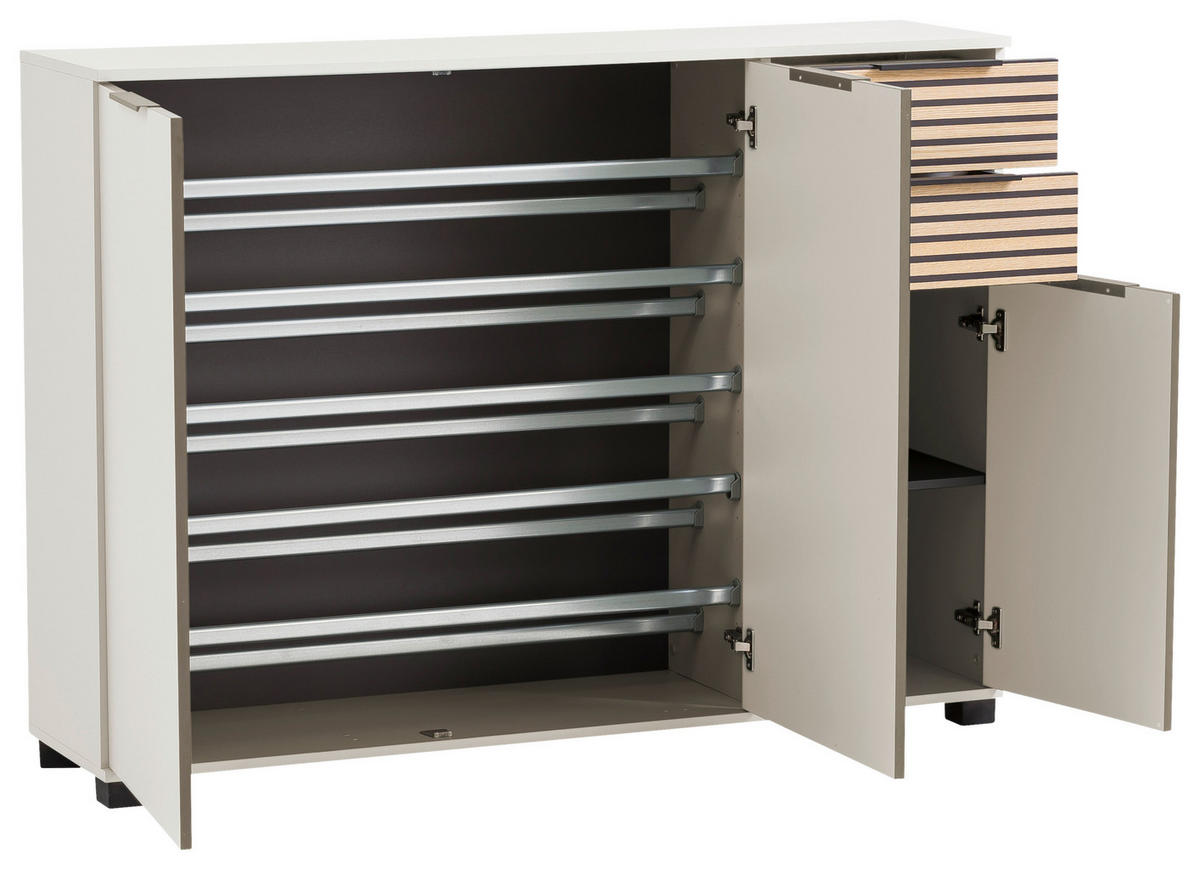 SCHUHSCHRANK Eichefarben, Beige  - Eichefarben/Beige, Design, Holzwerkstoff/Kunststoff (141,9/105,5/35cm) - MID.YOU