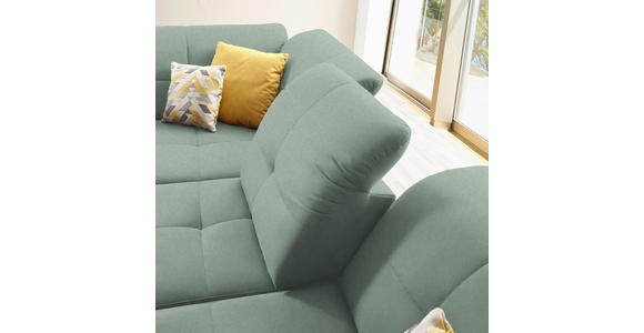 ECKSOFA in Chenille Mintgrün 240/308 cm - Schwarz/Mintgrün, Design, Textil/Metall (240/308cm) - Xora
