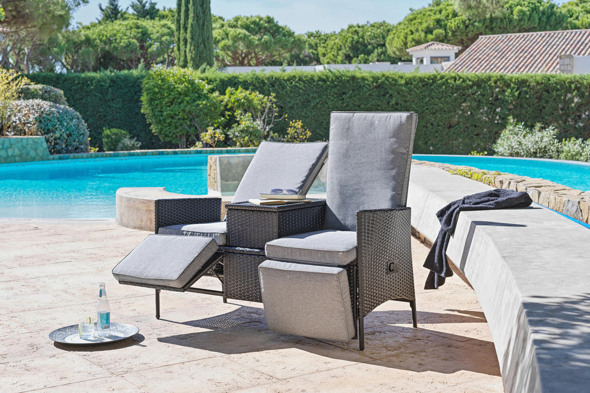 BALKONSET  - Grau, MODERN, Kunststoff/Metall (141/59/109cm) - Ambia Garden
