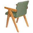 ARMLEHNSTUHL in Holz, Textil Grün  - Eichefarben/Grün, KONVENTIONELL, Holz/Textil (53,5/83/62cm) - Linea Natura