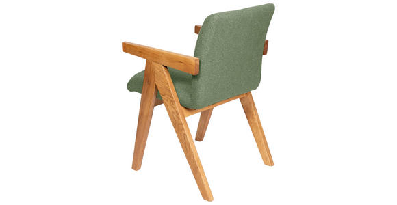 ARMLEHNSTUHL in Holz, Textil Grün  - Eichefarben/Grün, KONVENTIONELL, Holz/Textil (53,5/83/62cm) - Linea Natura