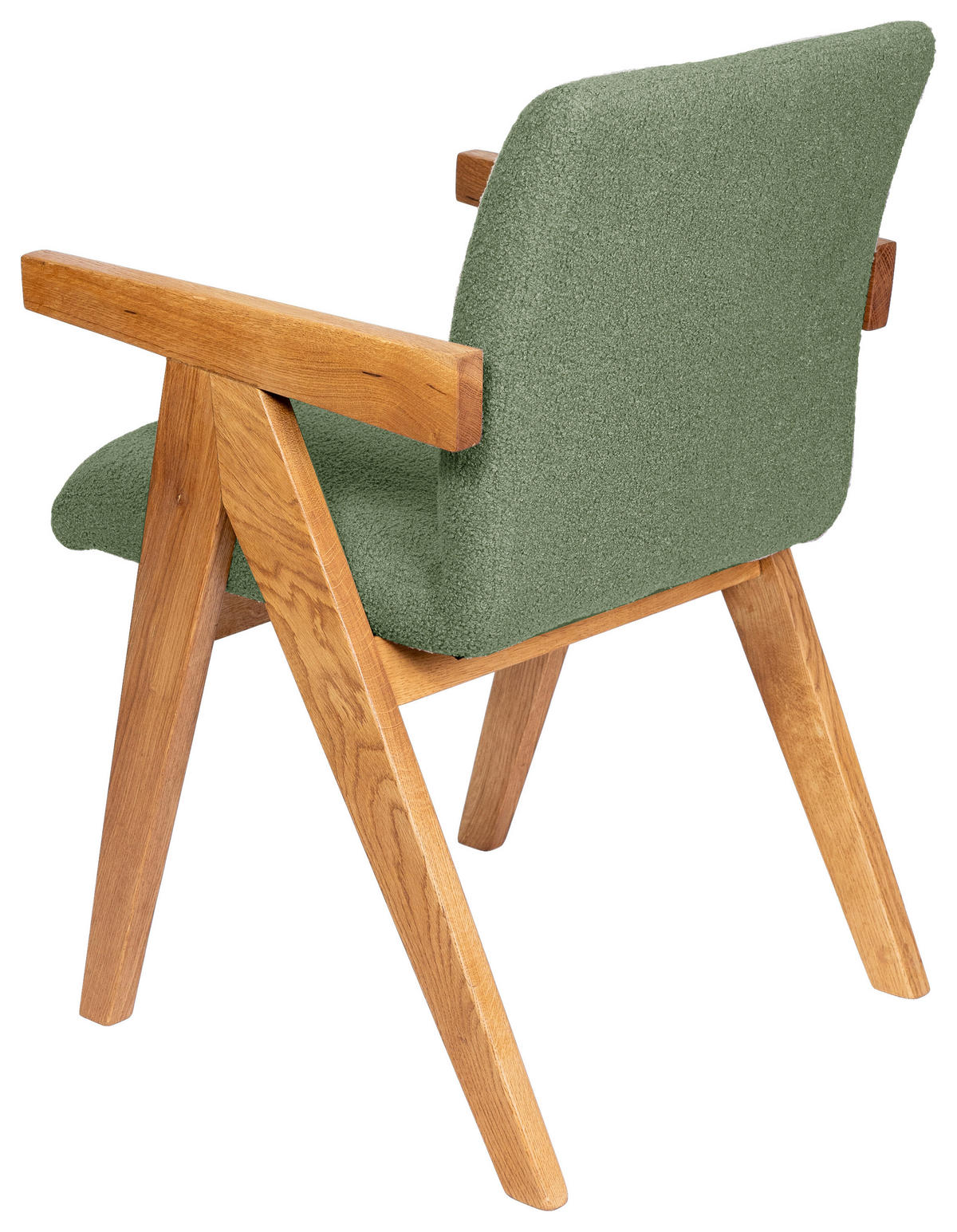 ARMLEHNSTUHL  in Bouclé  - Eichefarben/Grün, KONVENTIONELL, Holz/Textil (53,5/83/62cm) - Linea Natura