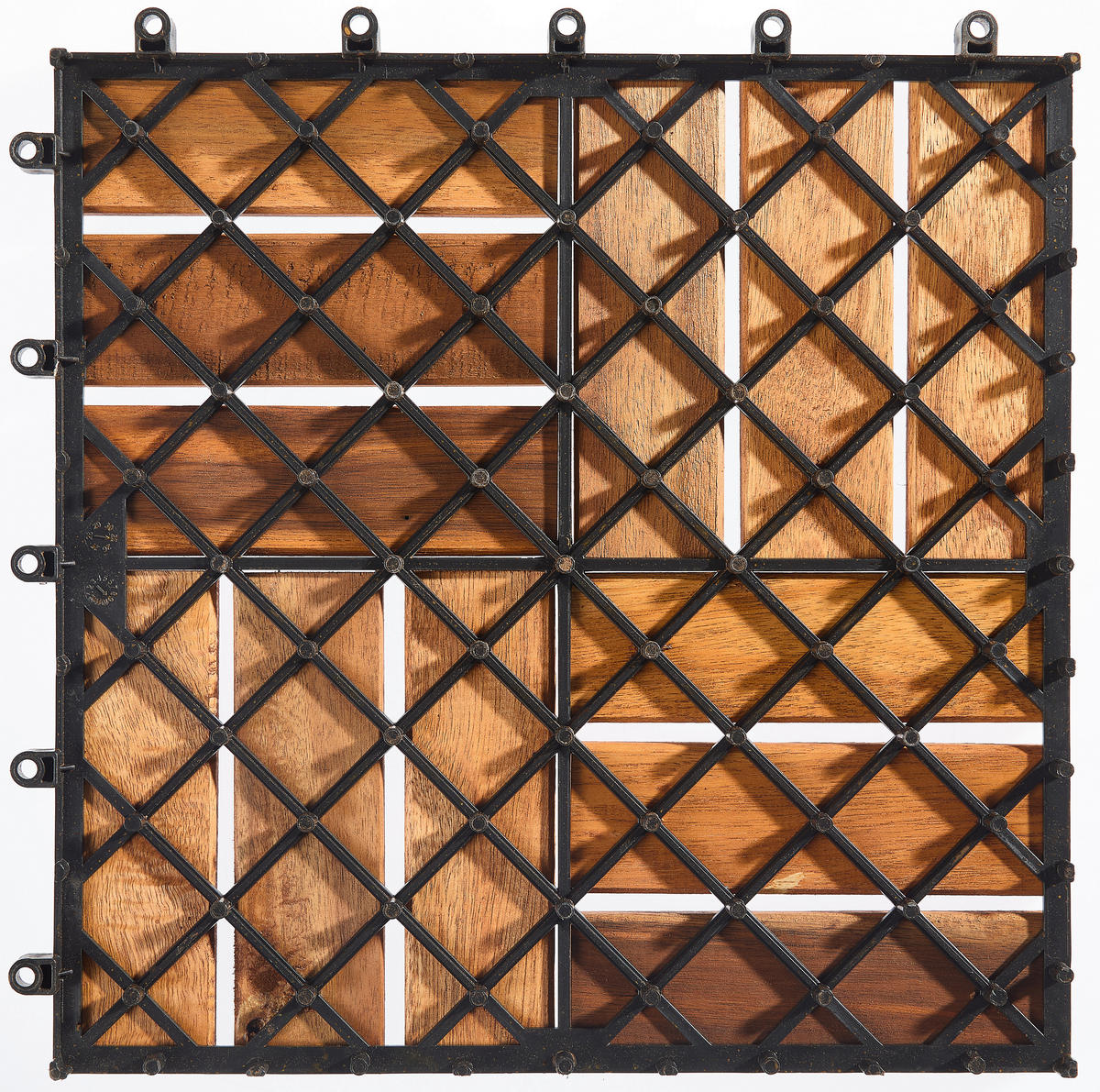 TERRASSENFLIESE Akazie Uno 10 Stück  - Braun/Akaziefarben, KONVENTIONELL, Holz/Kunststoff (30/30/2,4cm) - Ambia Garden